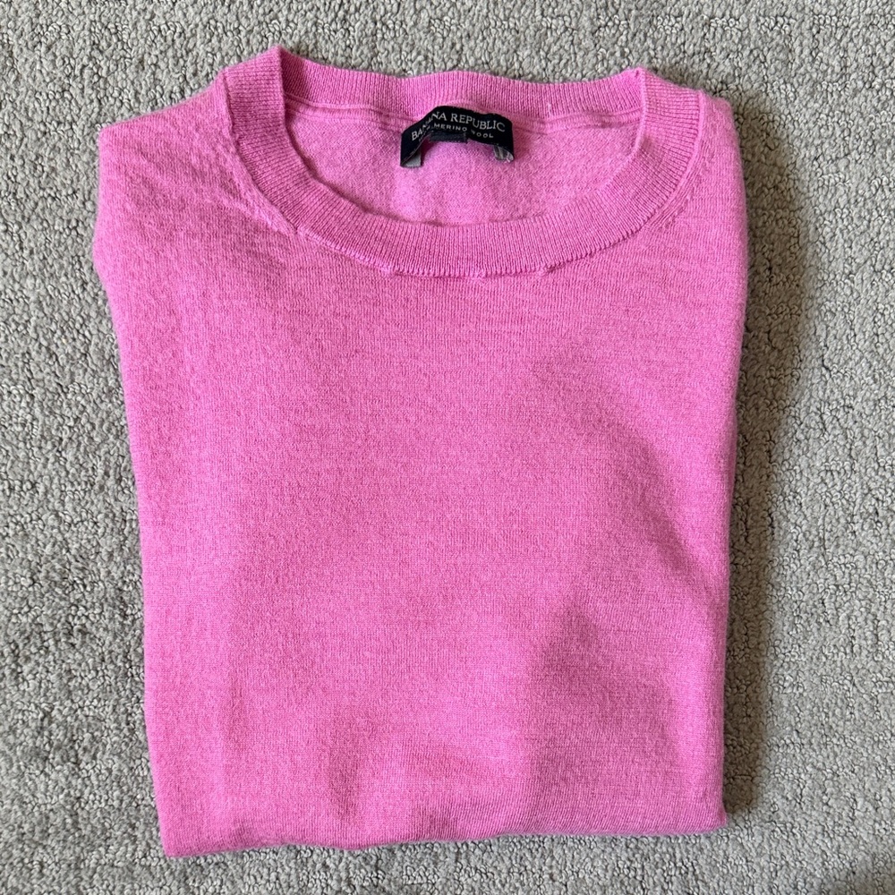 Banana Republic Bright Pink Crewneck Sweater